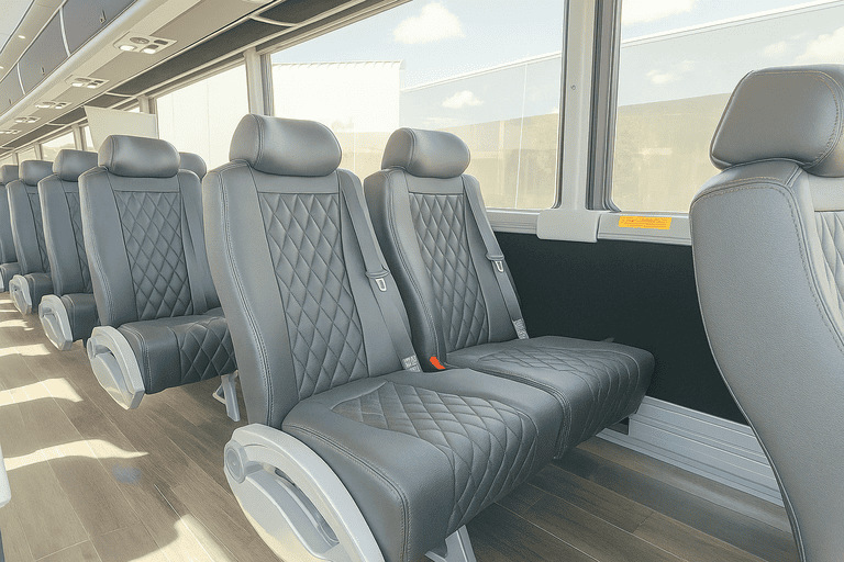 interior of North Las Vegas Shuttle Bus Rentals charter bus